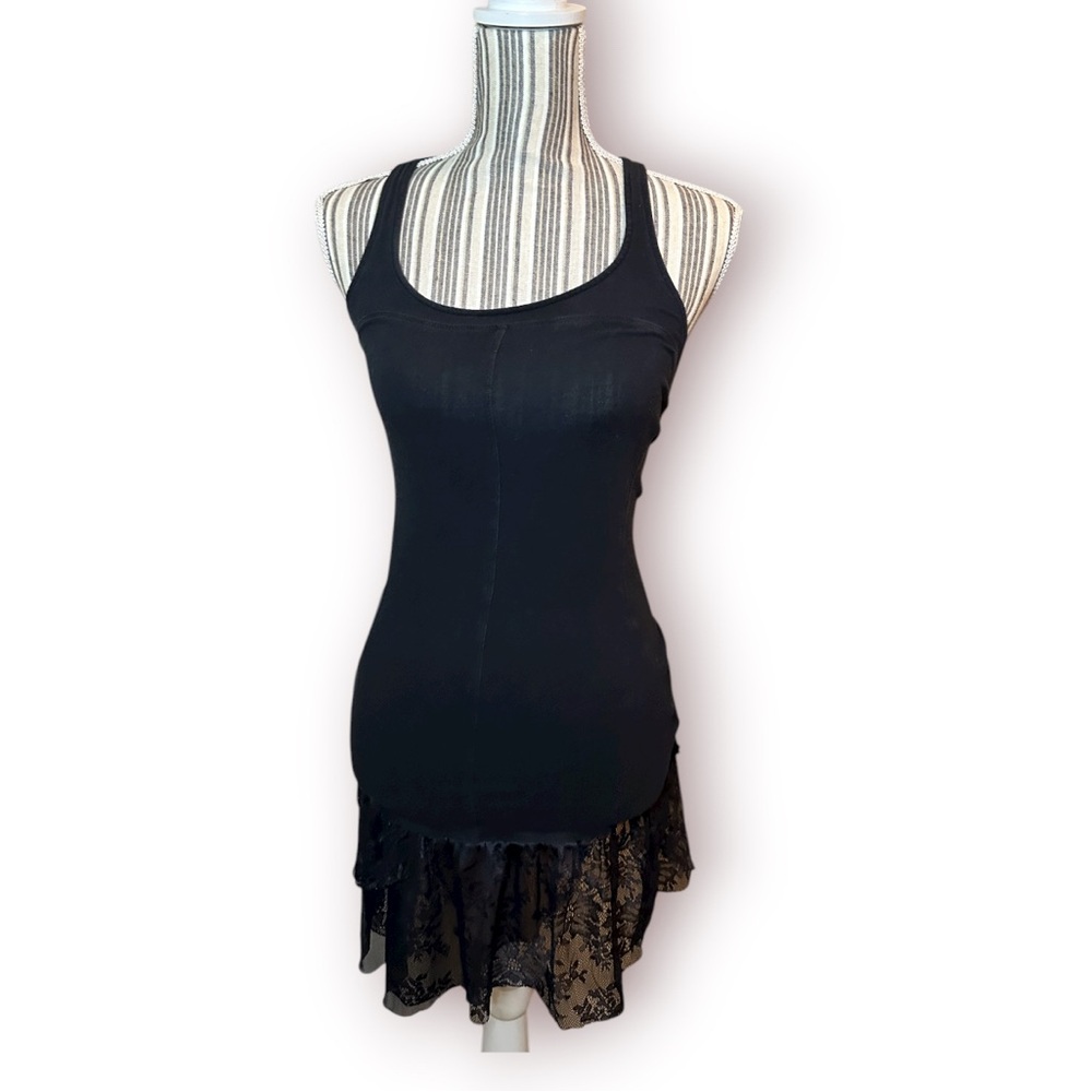 free people intimately black lace dress size small goth fairycore beach
